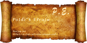 Polák Efraim névjegykártya